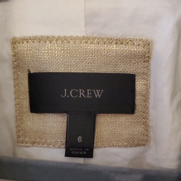 J.Crew Regent Metallic Gold Linen Blend Blazer Sport Coat Size 6 - Picture 8 of 11